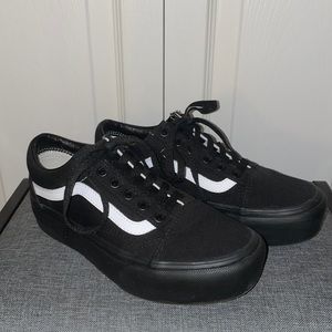 Black & White Platform Vans